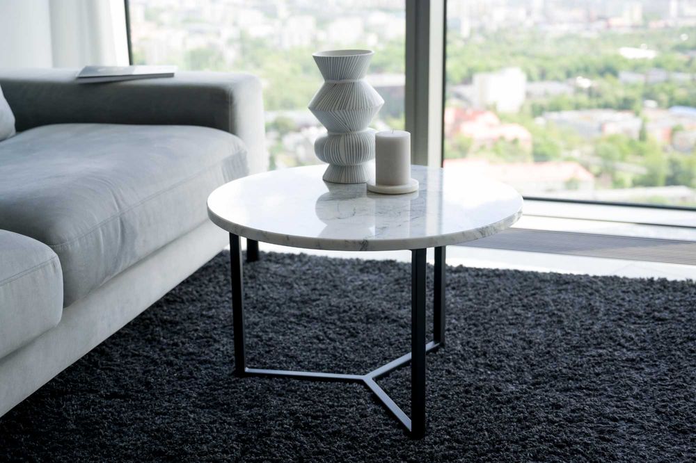 Stolik Kawowy Okrągły Marmur - outlet