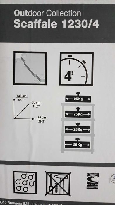 Estante de 4 Prateleiras PVC Preto Resistente( 75x30x135cm )