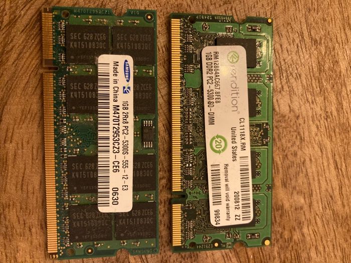 2 Laptop RAM Modules - 1 GB64354230394498120