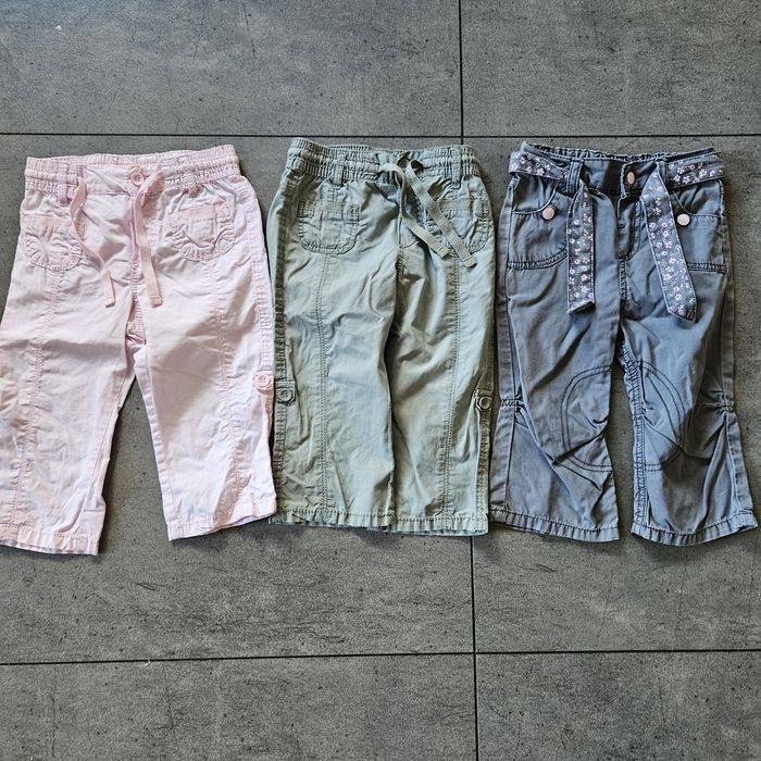 Spodnie spodenki różowe siwe khaki r. 86  h&m