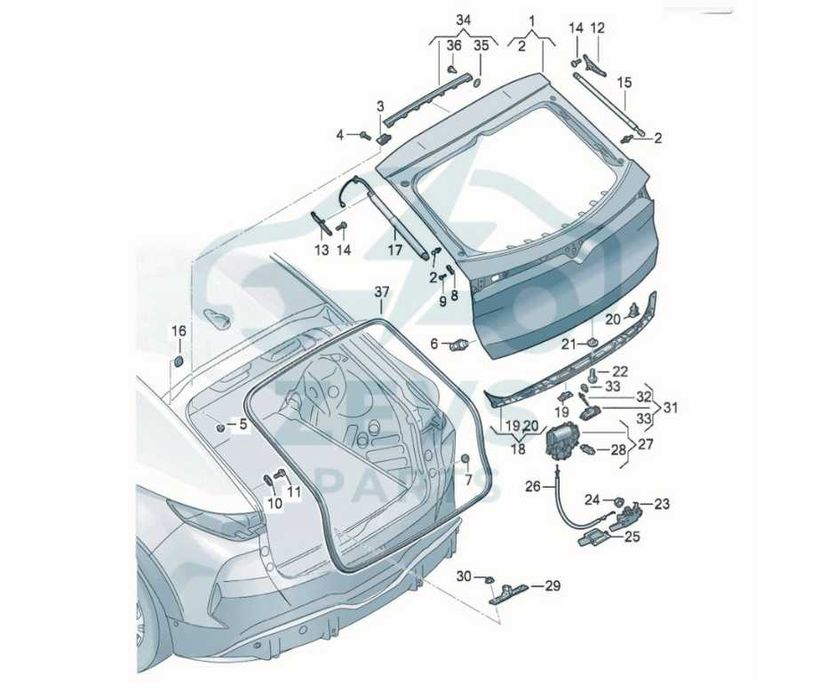 Задня ляда кришка багажника Volkswagen ID Unyx 11H827025C