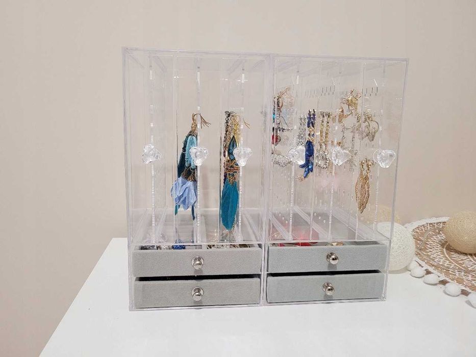 Szkatułka Organizer Ekspozytor Pudełko na Biżuterię i Akcesoria