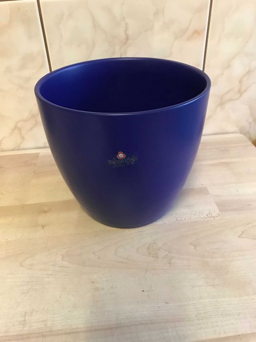 Donice ceramiczne, ogrodowe, niebieskie - zestaw 16 sztuk