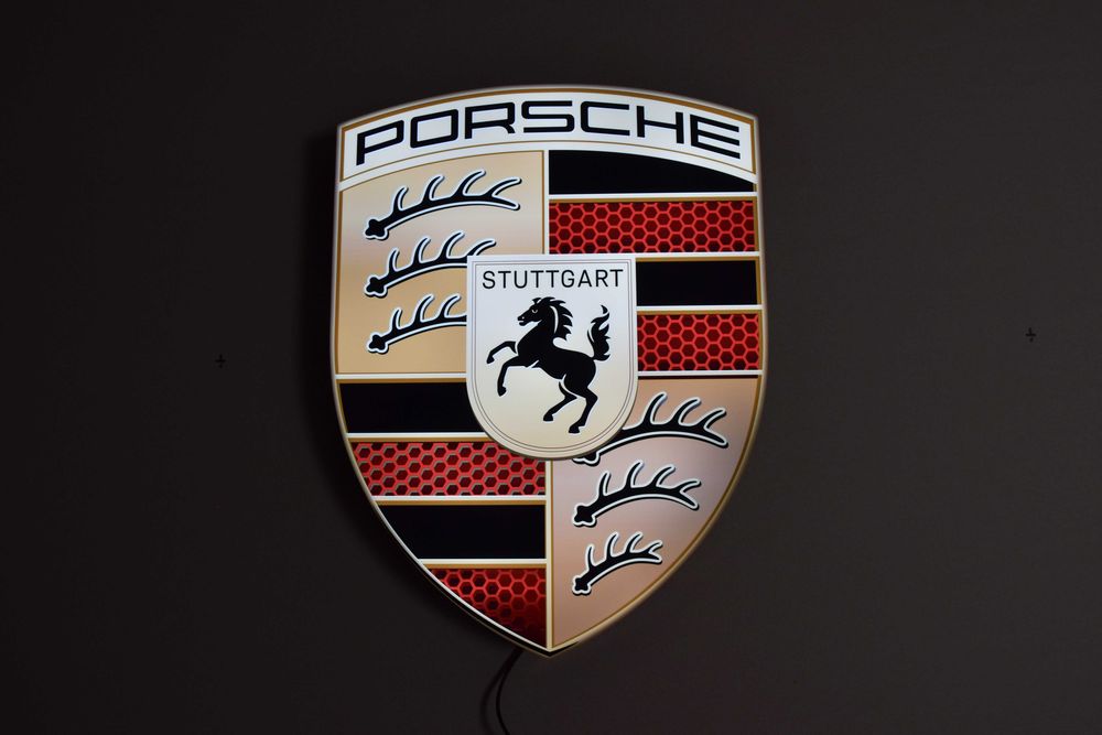 Logo LED, Reklama PORSCHE, Neon, Plafon, Lampa, Baner, Szyld, Obraz 3D
