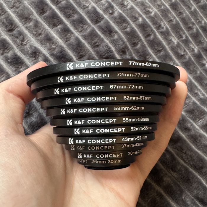 Zestaw Adapterów Do Filtrów od 26 do 82 mm + Klucze