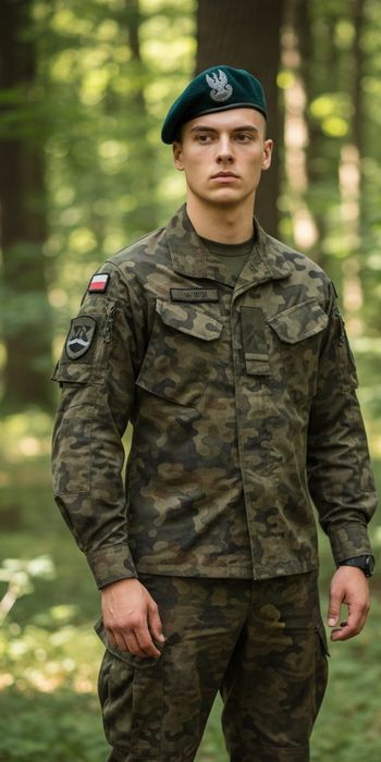 Polski Wojskowy BERET TŁOCZONY WP WZÓR 418 / MON z ORŁEM Zielony R. 58