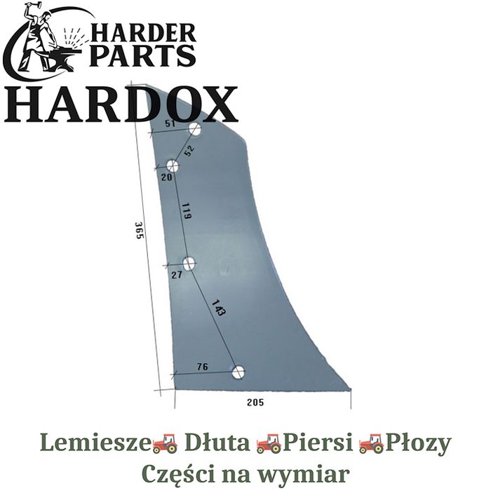 Pierś Frost HARDOX 51148/P części do pługa 2X lepsze niż Borowe