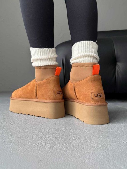 Уггі UGG Dipper Mini Beige Classic premium натуральні замша та хутро