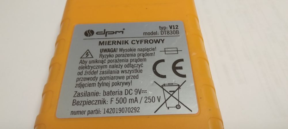 Multimetr Cyfrowy DPM V12 830B | Sprawny | Z baterią 9V | Bez sond