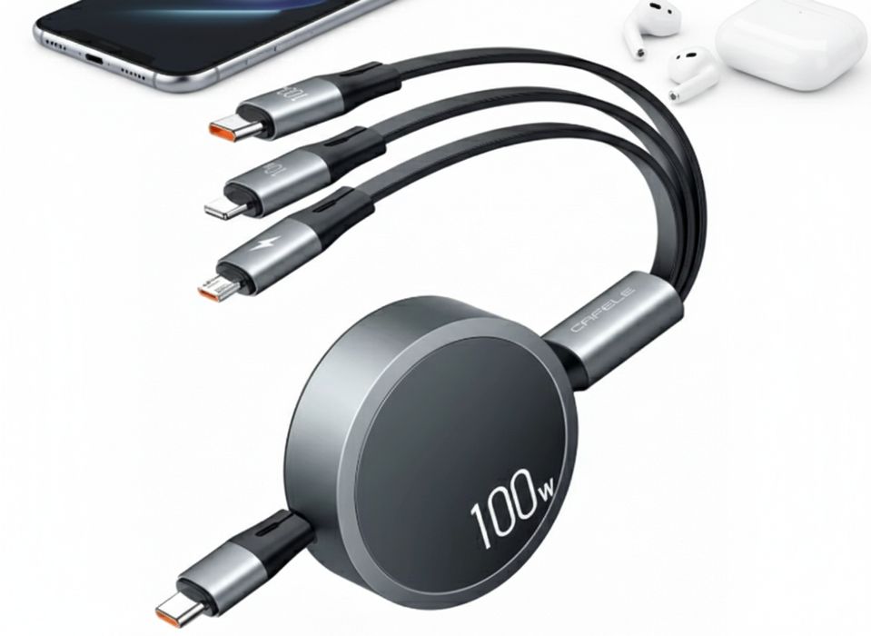 Kabel Zwijany Usb 3w1 Lightning Do Iphone Micro Usb Usb Typ C 1,1m
