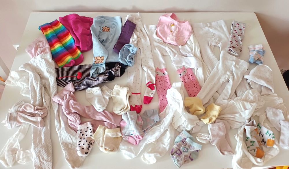 duży zestaw komplet rajstop pończoch rajstopy dla dziewczynki2-3-4lata