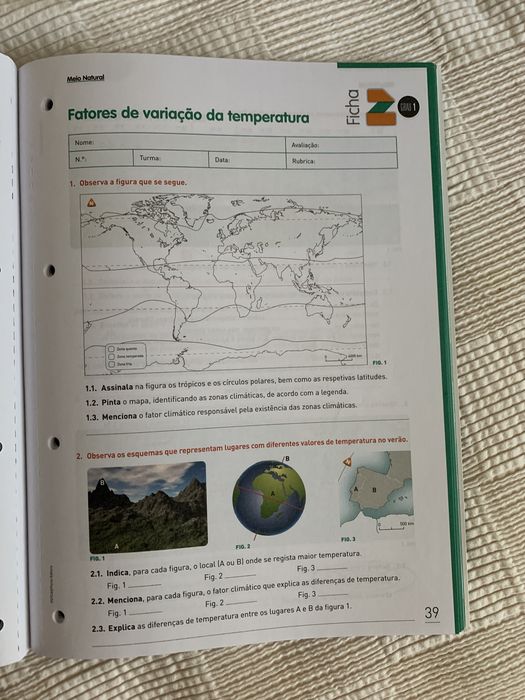2 manuais+caderno de atividades Geografia 7.ºAno “Fazer Geografia 3.0”