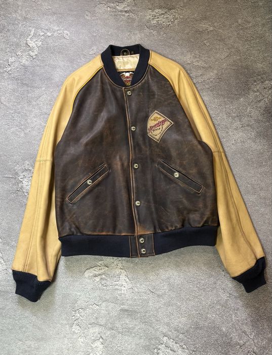 vintage leather jacket - купить мужскую одежду - Цена на OLX.ua