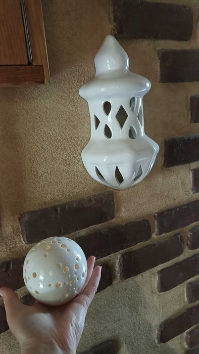 Ceramiczny lampion portugalski i tealight kula