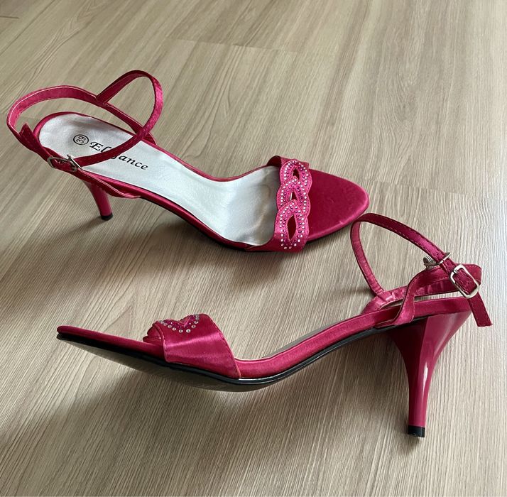 Sandałki na obcasie NOWE fuksja r. 39
