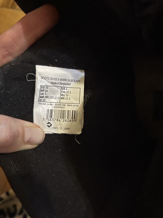 Зимові чоботи Quechua SH100 Warm Waterproof, розмір 36