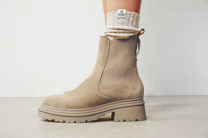 Женские челси Marco O'Polo 37 ботинки замша бежевые