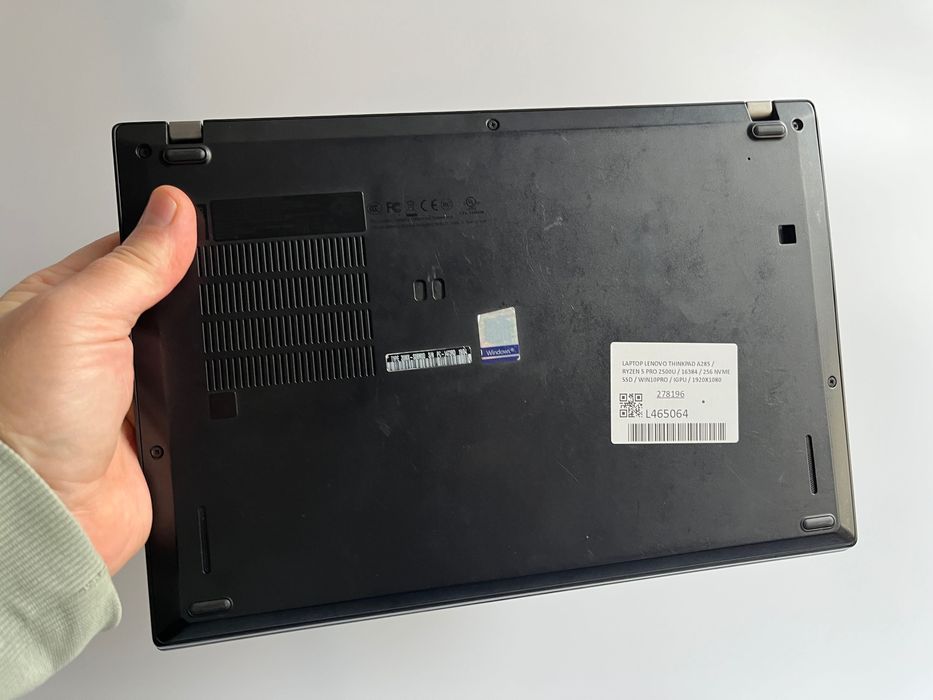 Laptop Lenovo ThinkPad A285 Ryzen 5 Pro 2500U 16/256GB Win10Pro FV23%
