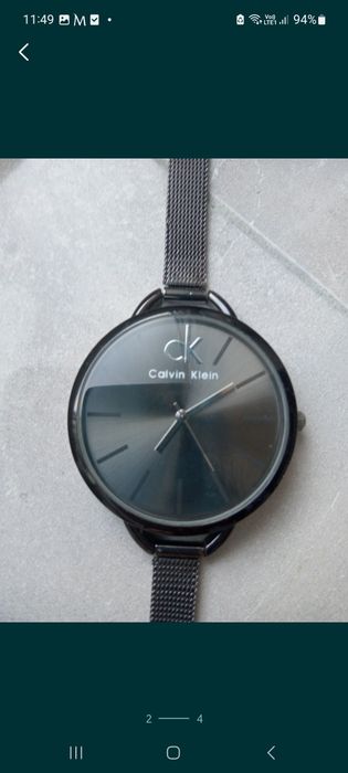 Zegarek czarny metalowa bransoleta