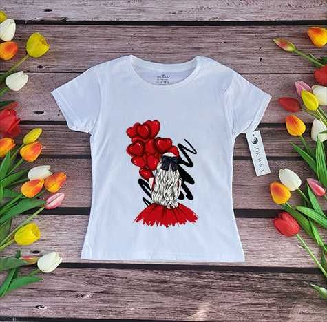 koszulka bluzka t-shirt dziewczynka z balonami rozmiar 98-152cm