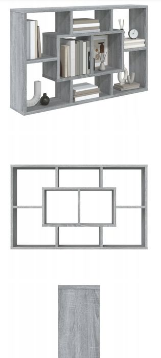 Półka ścienna, szary dąb sonoma, 85x16x52,5 cm