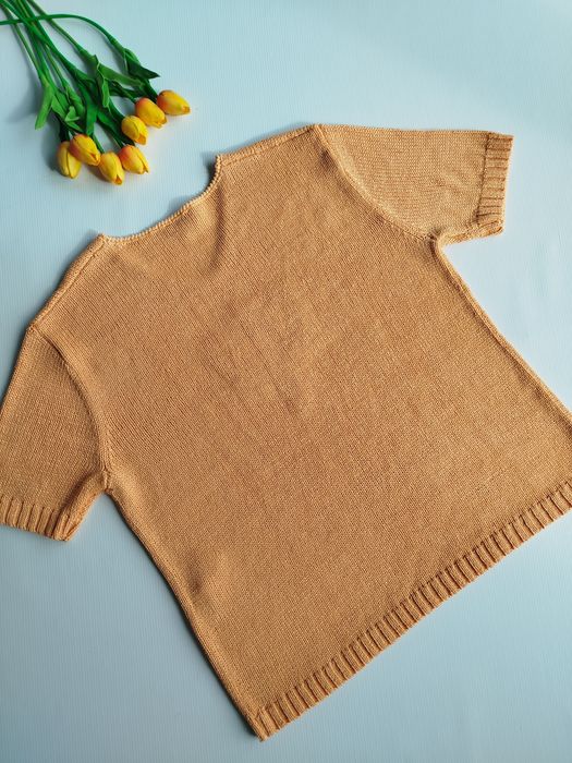 Nowa pomarańczowa bluzka sweterkowa z aplikacją Chicc 42 XL z