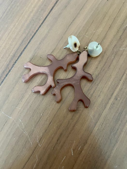 Brincos estilo coral em resina
