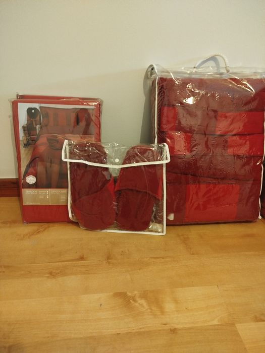 Conjunto edredão, lençóis e toalhas Piubelle