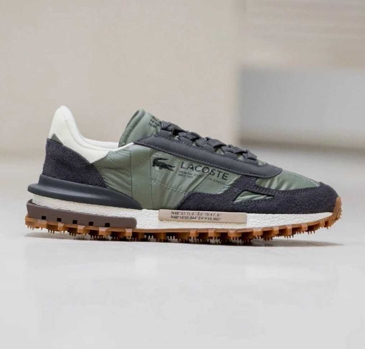 Мужские кроссовки Lacoste хаки Лакост зеленые