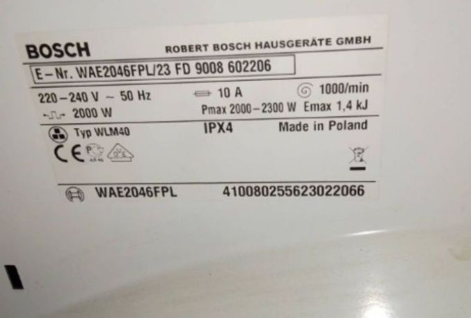 Wąż do pralki Bosch/Kpl