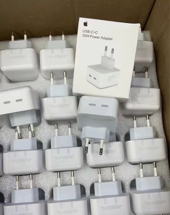 Оригінал Apple Адаптер 35W/BT USB-C+C Адаптер Зарядка ШВИДКА iPhone