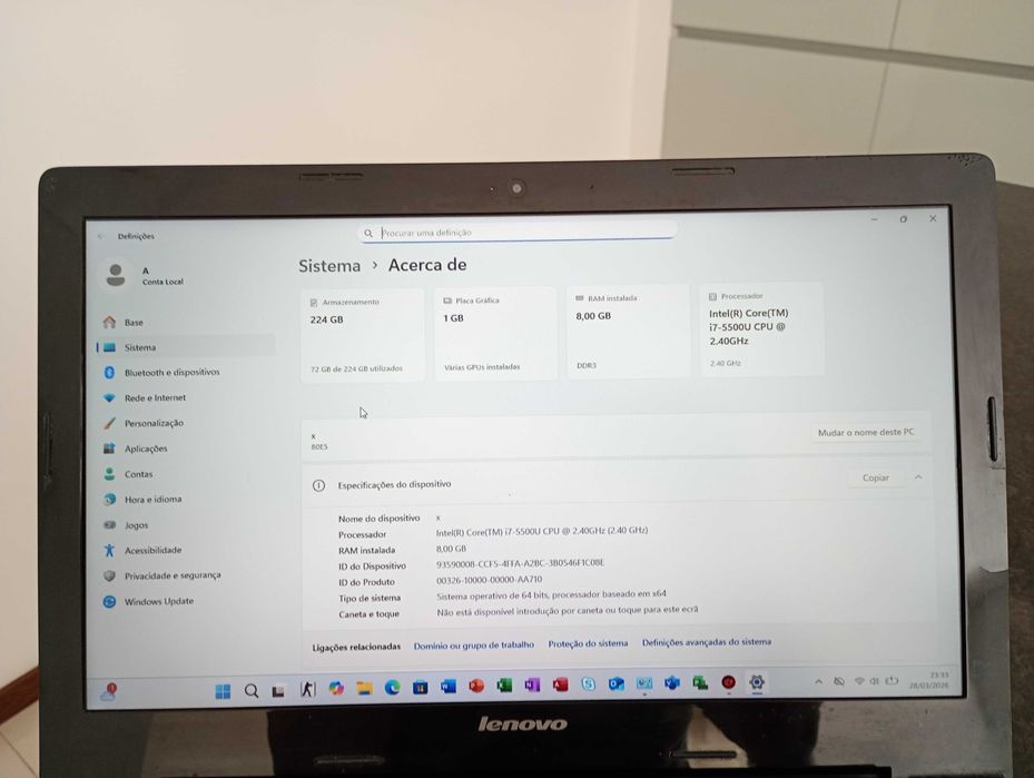 Vendo portátil Lenovo Intel core i7 pronto a usar