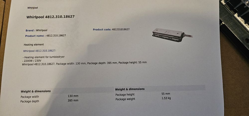 Element grzejny do suszarki