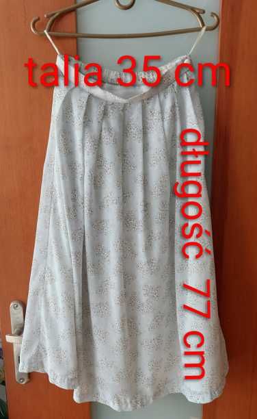 błękitna spódniczka maxi w białe kwiaty M / 38 / 10
