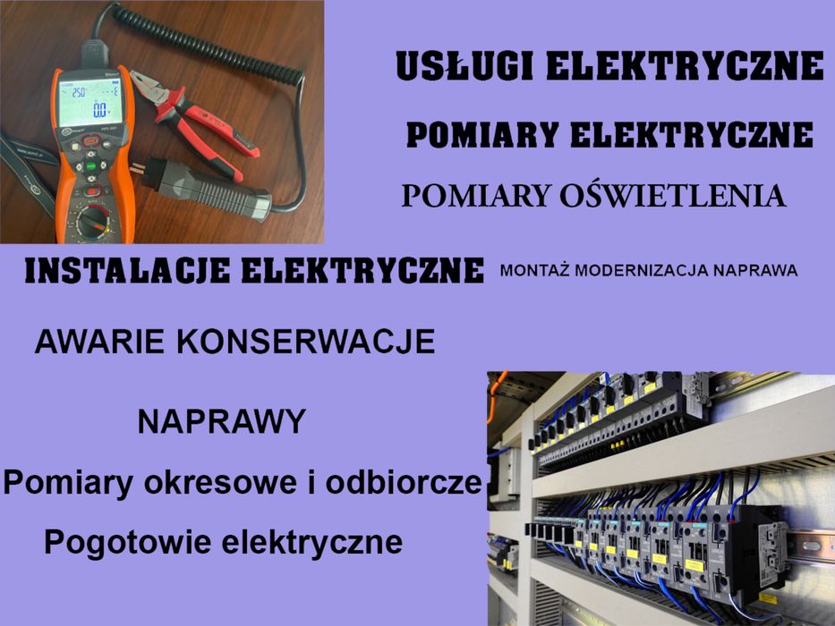 Usługi elektryczne instalacje awarie pomiary