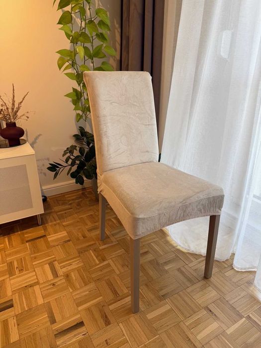 6szt Pokrowce kaszmirowy  beżowy welurowe uniwersalne elastyczne NOWE