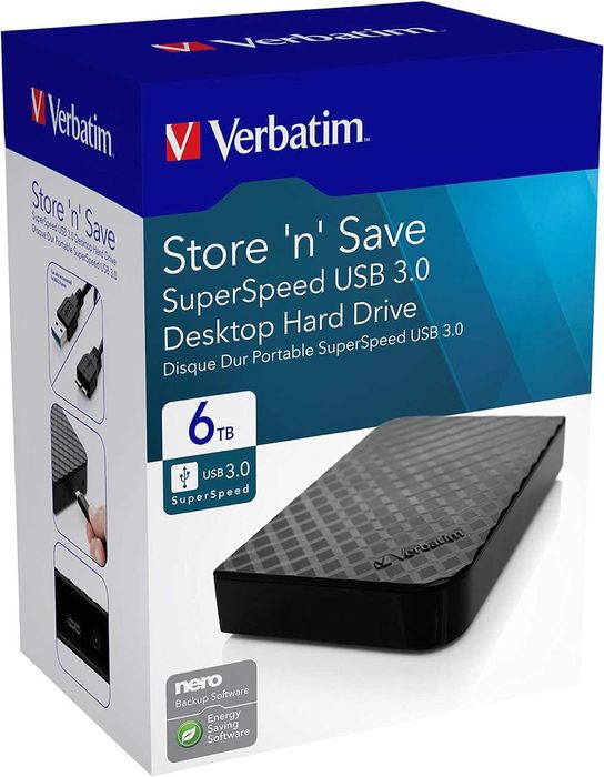 Зовнішній жорсткий диск HDD Verbatim Store 'n' Save 47686 6 ТБ