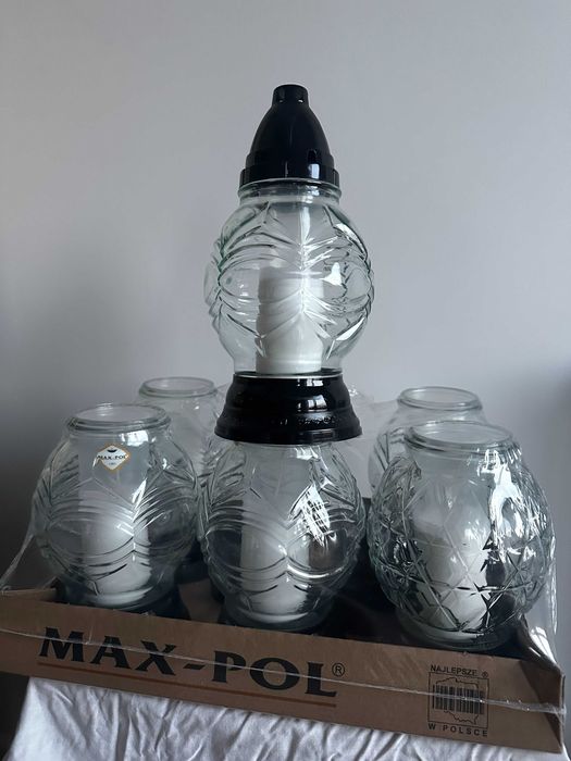 Zestawy dużych zniczy 25cm wraz z wkładami