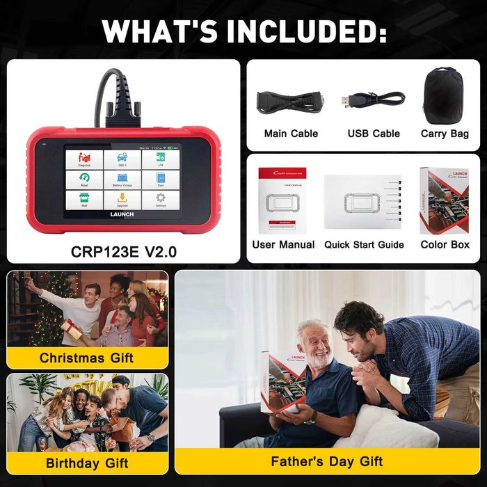 Scanner de Diagnóstico Auto LAUNCH CRP123E V2.0 Completo e Atualizado
