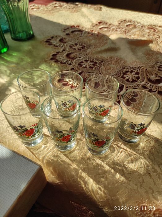 Komplet  7 kieliszków z PRL