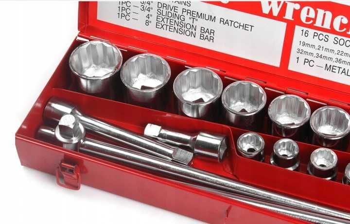 Ключі торцеві Mar-Pol M58250, 19-50мм 3/4", 12 гранні + МЕТАЛЕВИЙ КЕЙС