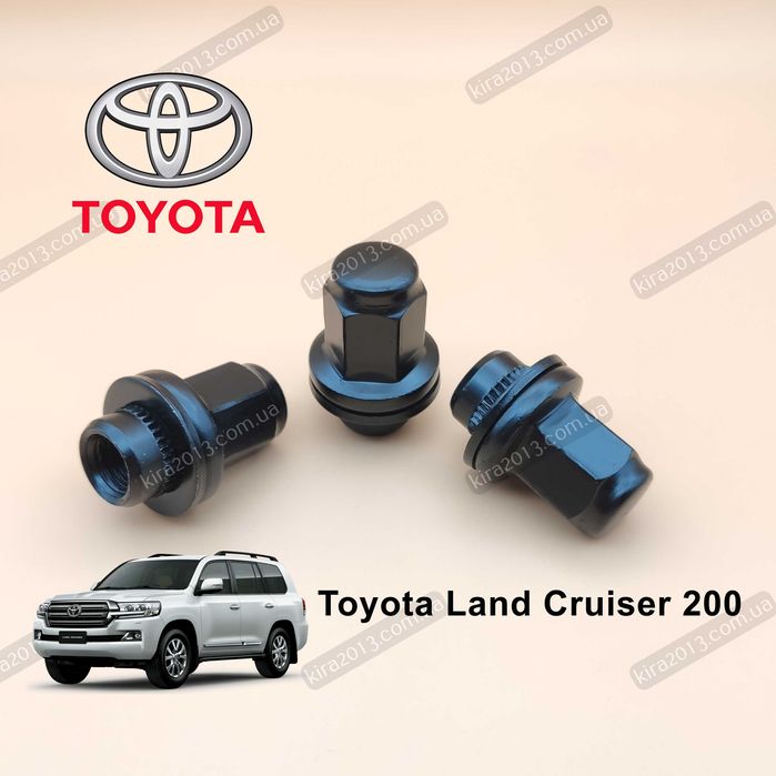 Черные колесные гайки Toyota Land Cruiser 200 Lexus LX М14х1.5 ключ 22
