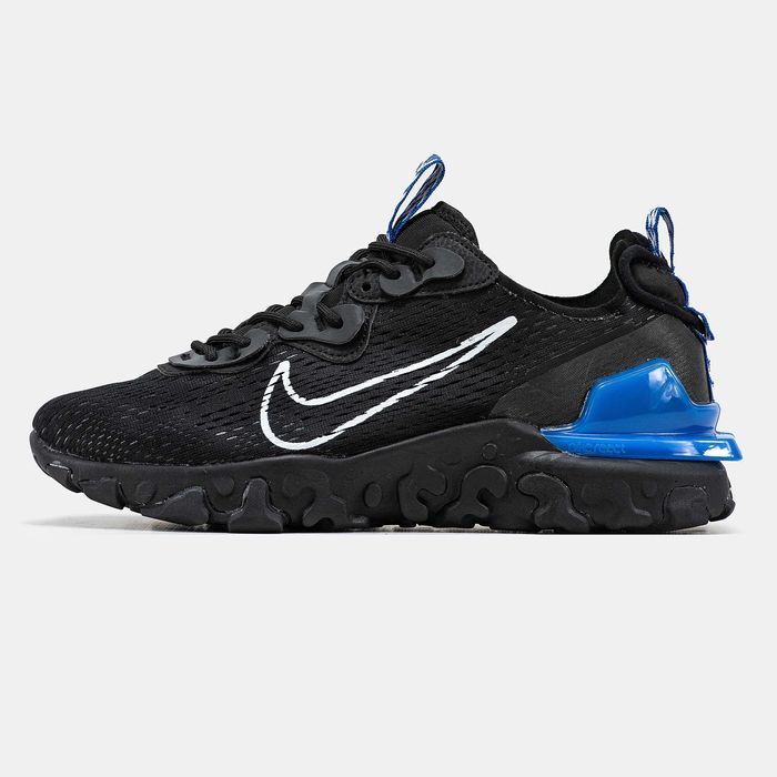 Мужские кроссовки Nike React Vision Black&Blue. Размеры 40-45
