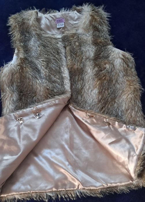 Kamizelka bezrękawnik futerko F&F 152/158