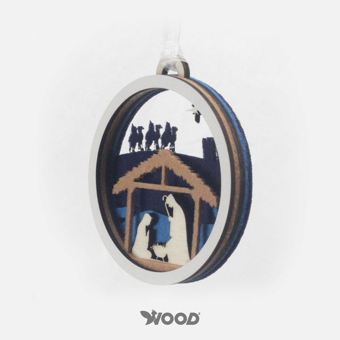 Enfeites/Bolas de Natal em Madeira - efeito 3D