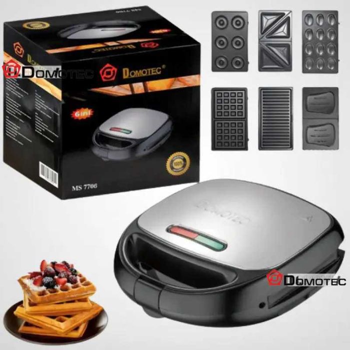 Мультимейкер, 6 В 1 Domotec вафельница, орешница сендвичница гриль
