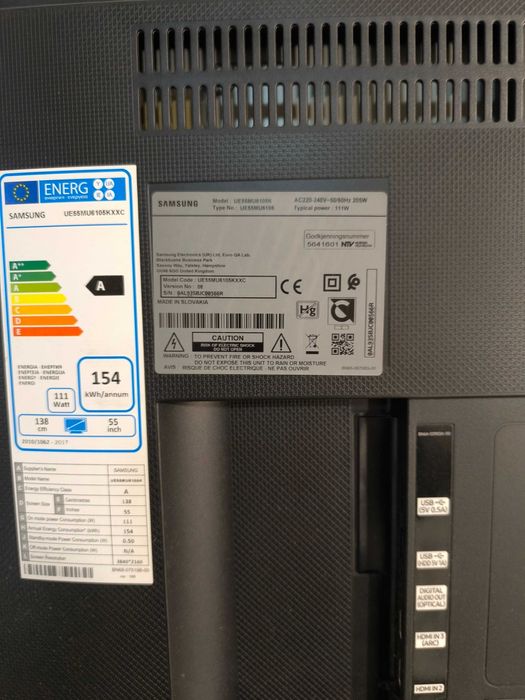Samsung UE55MU6105k (Ecrã estalado)