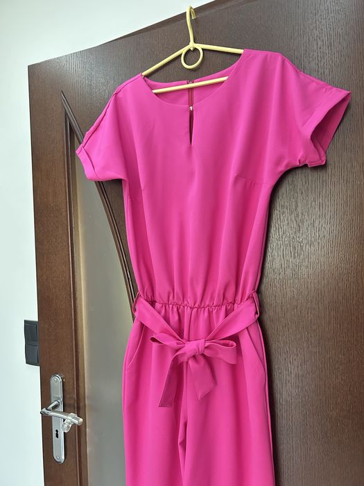 Kombinezon damski różowy elegancki kombinezon rozmiar 42