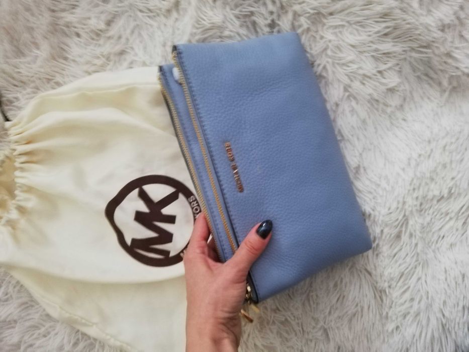 torebka Michael Kors skórzana niebieska crossbodies podwójna