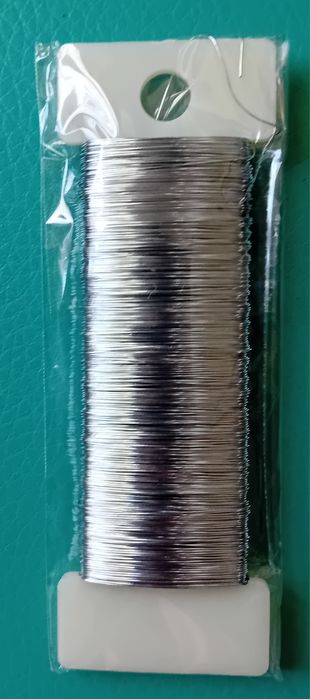 Drut srebrny, do rękodzieła/hobby (długość 50m, średnica 0,35mm)
